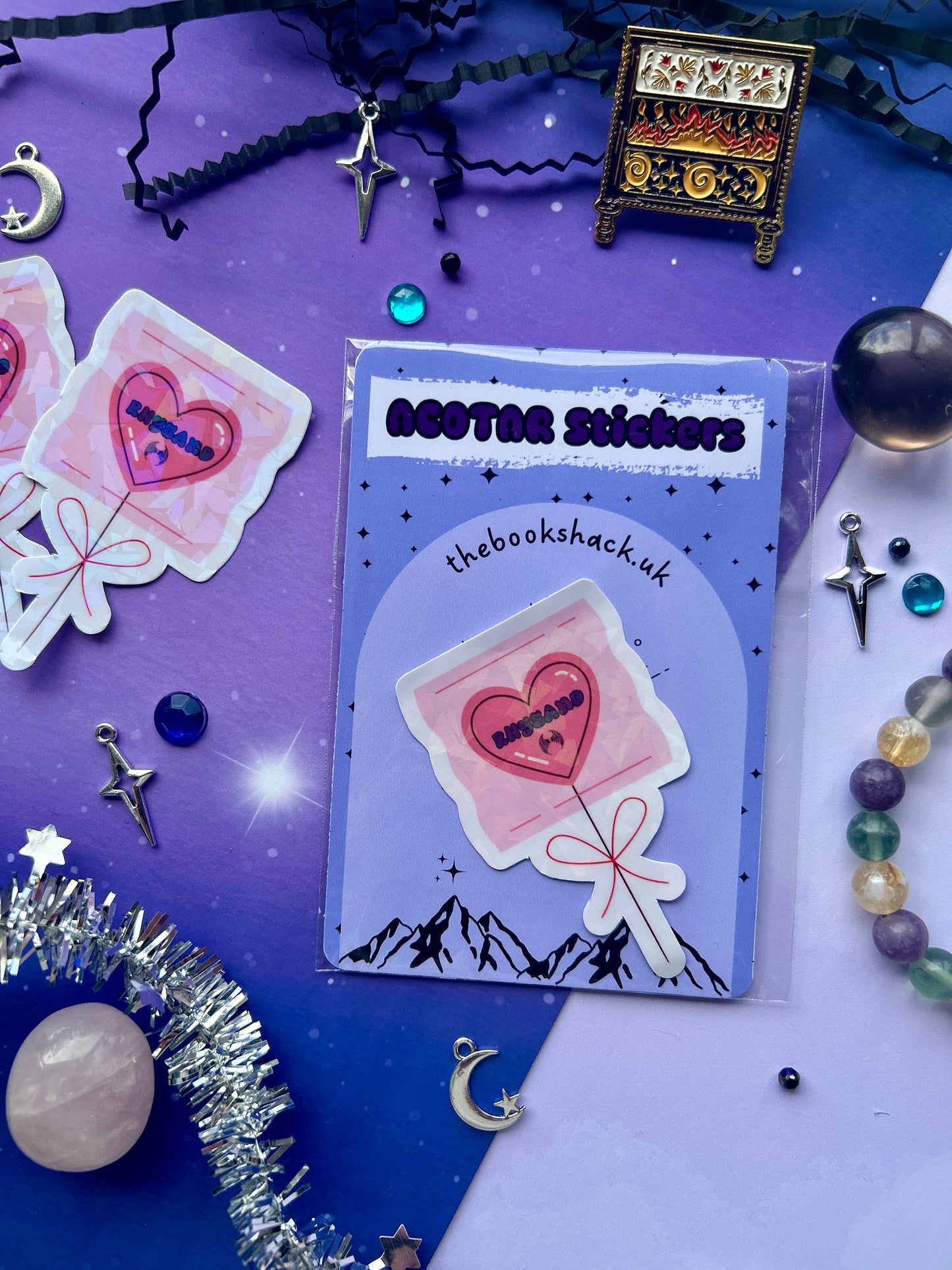 ACOTAR Candy Heart Balloon Stickers – Holographic. The bat boys, ACOTAR Inspired Fantasy Sticker, acotar, bookish gifts, fantasy stickers