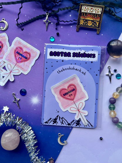 ACOTAR Candy Heart Balloon Stickers – Holographic. The bat boys, ACOTAR Inspired Fantasy Sticker, acotar, bookish gifts, fantasy stickers