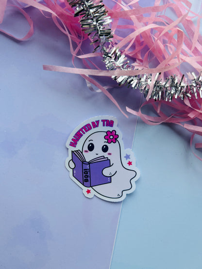 Haunted by My TBR Holographic Sticker – Cute Ghost Bookish Vinyl Decal