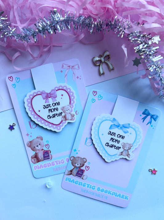 Just One More Chapter Magnetic Bookmark – Cute Teddy Bear Aesthetic