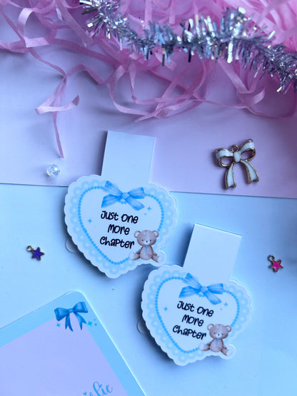 Just One More Chapter Magnetic Bookmark – Cute Teddy Bear Aesthetic
