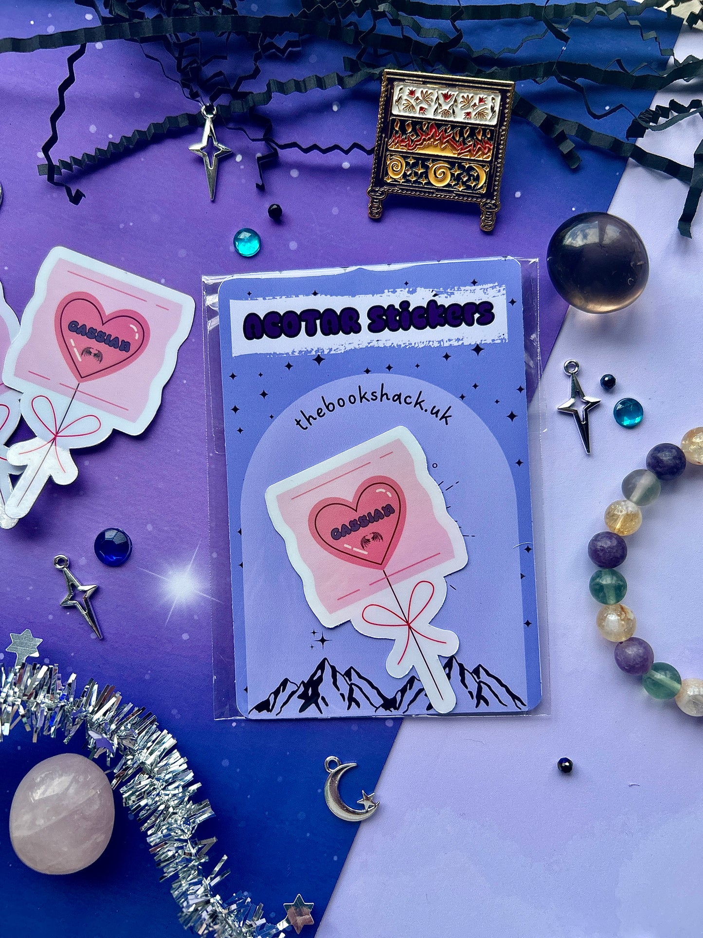 ACOTAR Candy Heart Balloon Stickers – Holographic. The bat boys, ACOTAR Inspired Fantasy Sticker, acotar, bookish gifts, fantasy stickers