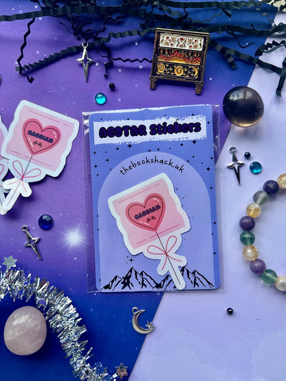 ACOTAR Candy Heart Balloon Stickers – Holographic. The bat boys, ACOTAR Inspired Fantasy Sticker, acotar, bookish gifts, fantasy stickers