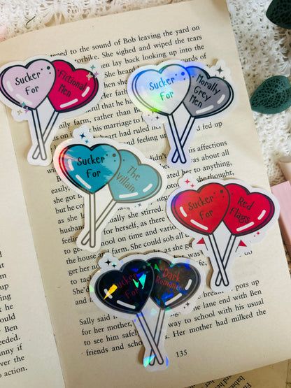 'sucker for..' bookish sticker, kindle sticker