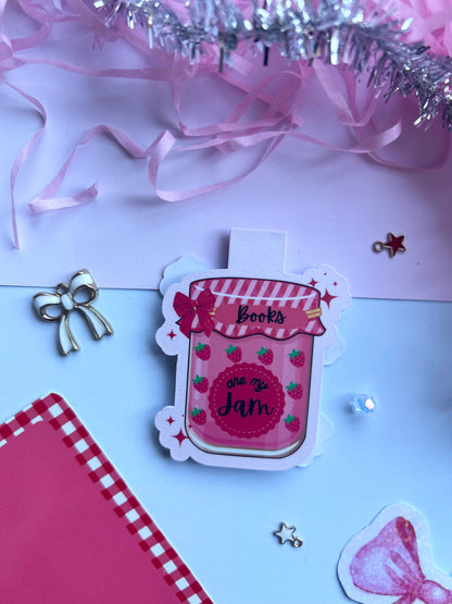 Books Are My Jam Magnetic Bookmark – Cute & Fun Book Lover Accessory