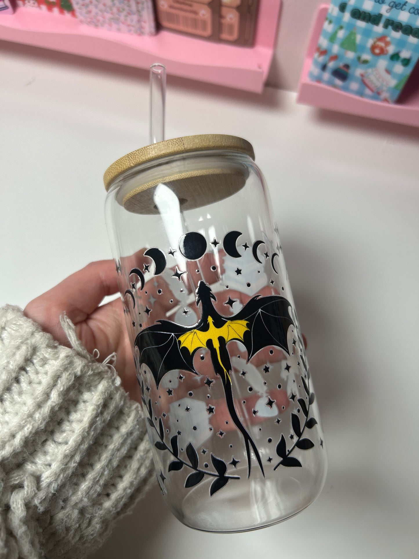 Fourth Wing Reader Glass Cup – Clear/Frosted