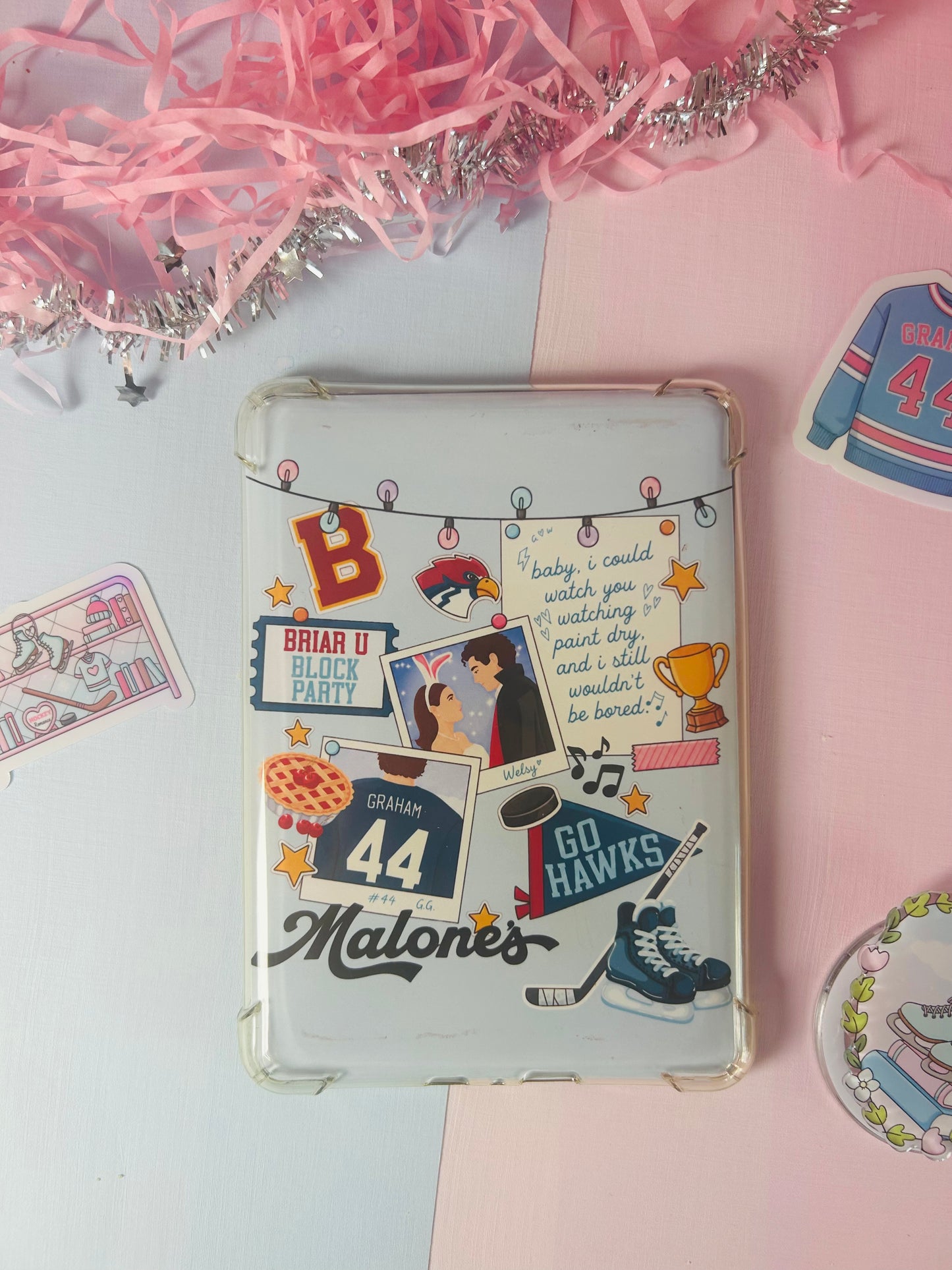 Off Campus Inspired Kindle Insert – Ice Hockey Romance Double-Sided Design