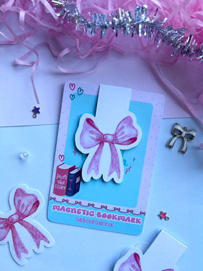 Pastel Bow Magnetic Bookmark – Cute Aesthetic Ribbon Bookmark for Book Lovers