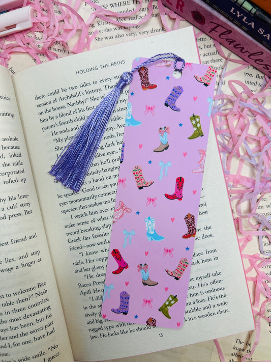 Cowgirl Bookmark – Pink Boots & Bookish Sass