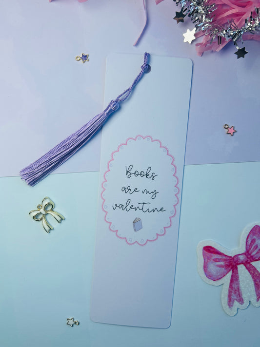 Books Are My Valentine Bookmark – Light Purple Valentine Bookmark for Book Lovers