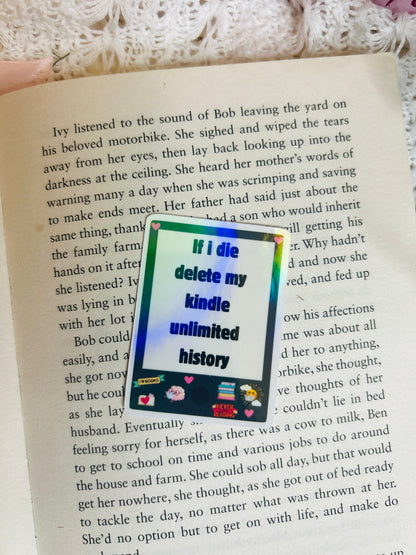 kindle bookish holographic sticker