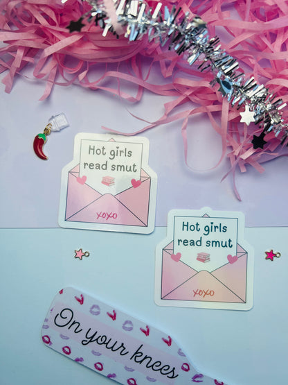 Hot Girls Read Smut Holographic Sticker – Dark Romance & Smut Bookish Sticker
