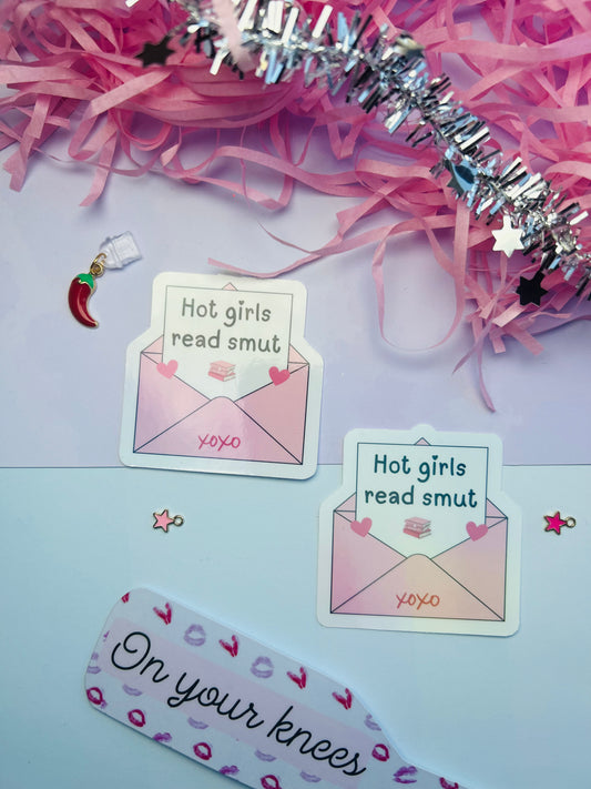 Hot Girls Read Smut Holographic Sticker – Dark Romance & Smut Bookish Sticker