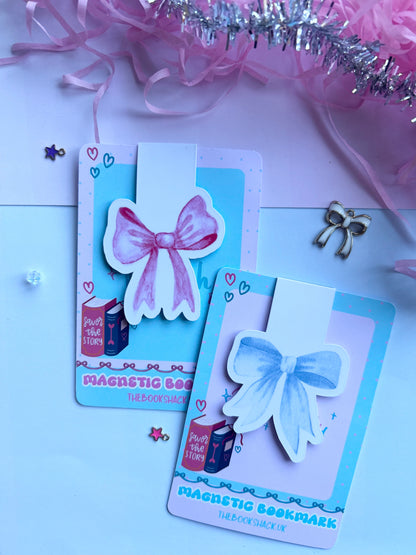 Pastel Bow Magnetic Bookmark – Cute Aesthetic Ribbon Bookmark for Book Lovers