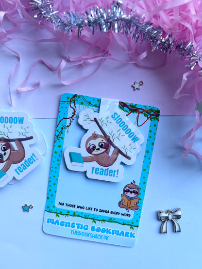 sloth 'slow reader' holographic magnetic bookmark