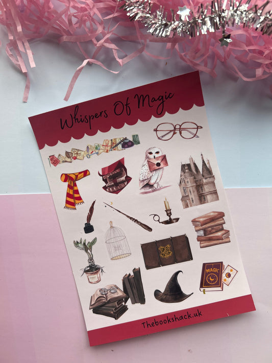 Whispers of Magic Sticker Sheet – Wizarding Bookish Stickers