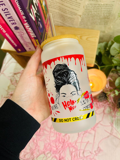 Mystery bookish glass cup