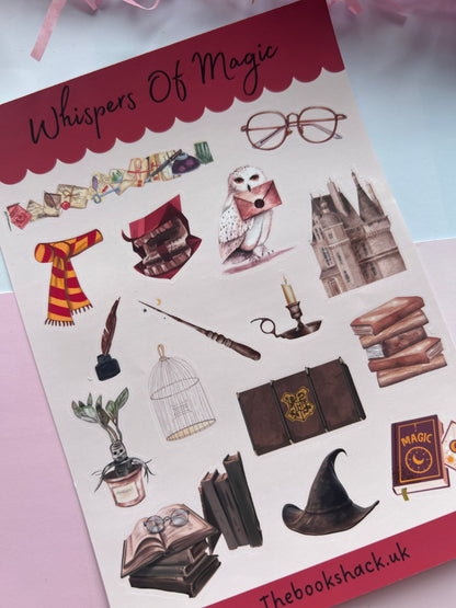 Whispers of Magic Sticker Sheet – Wizarding Bookish Stickers