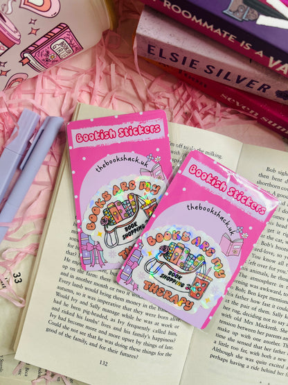 books are my therapy bookish sticker