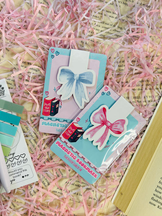 Pastel Bow Magnetic Bookmark – Cute Aesthetic Ribbon Bookmark for Book Lovers