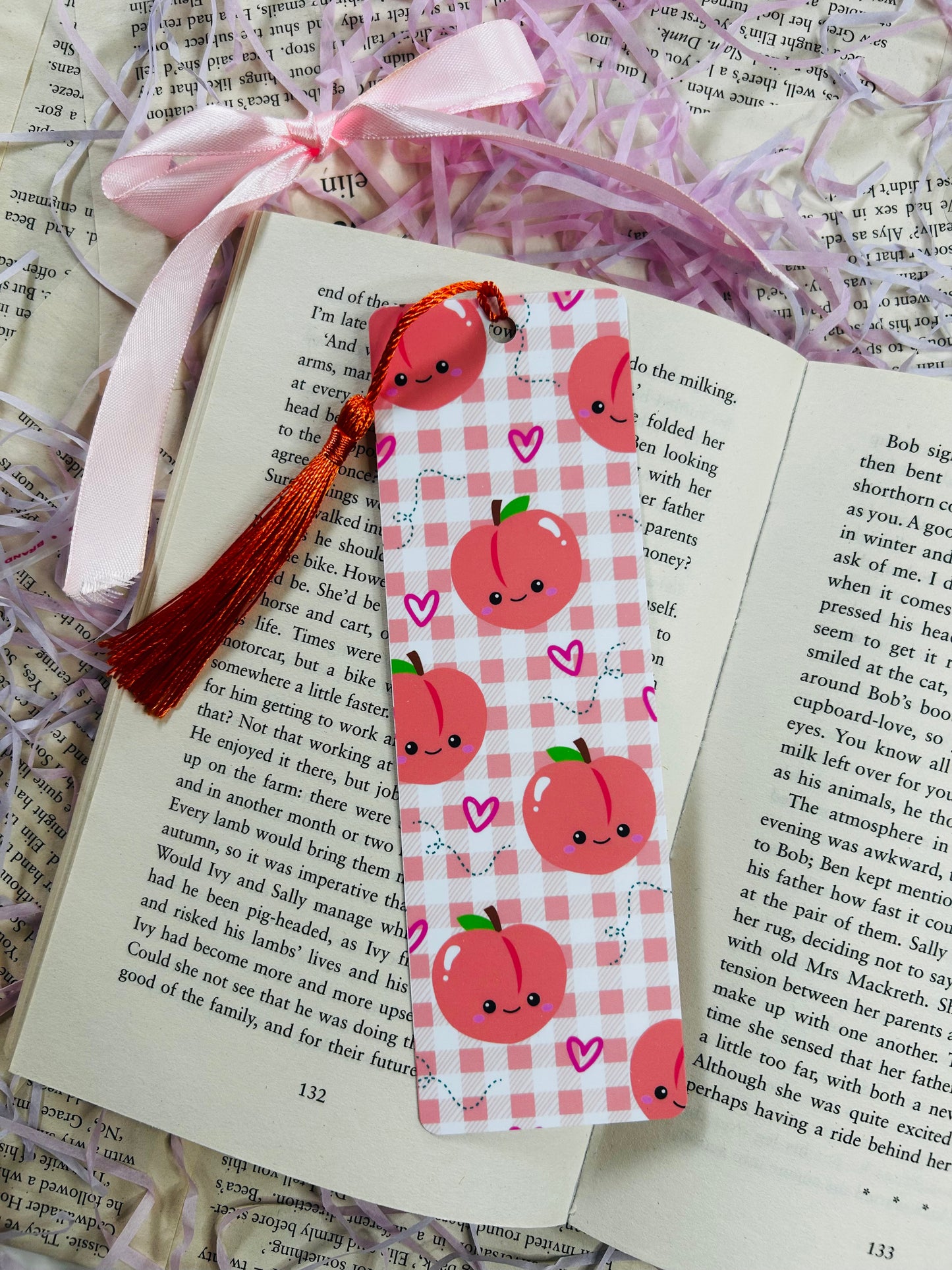 Gingham Fruit Bookmarks – Cute Colourful Book Accessories with fruit Designs