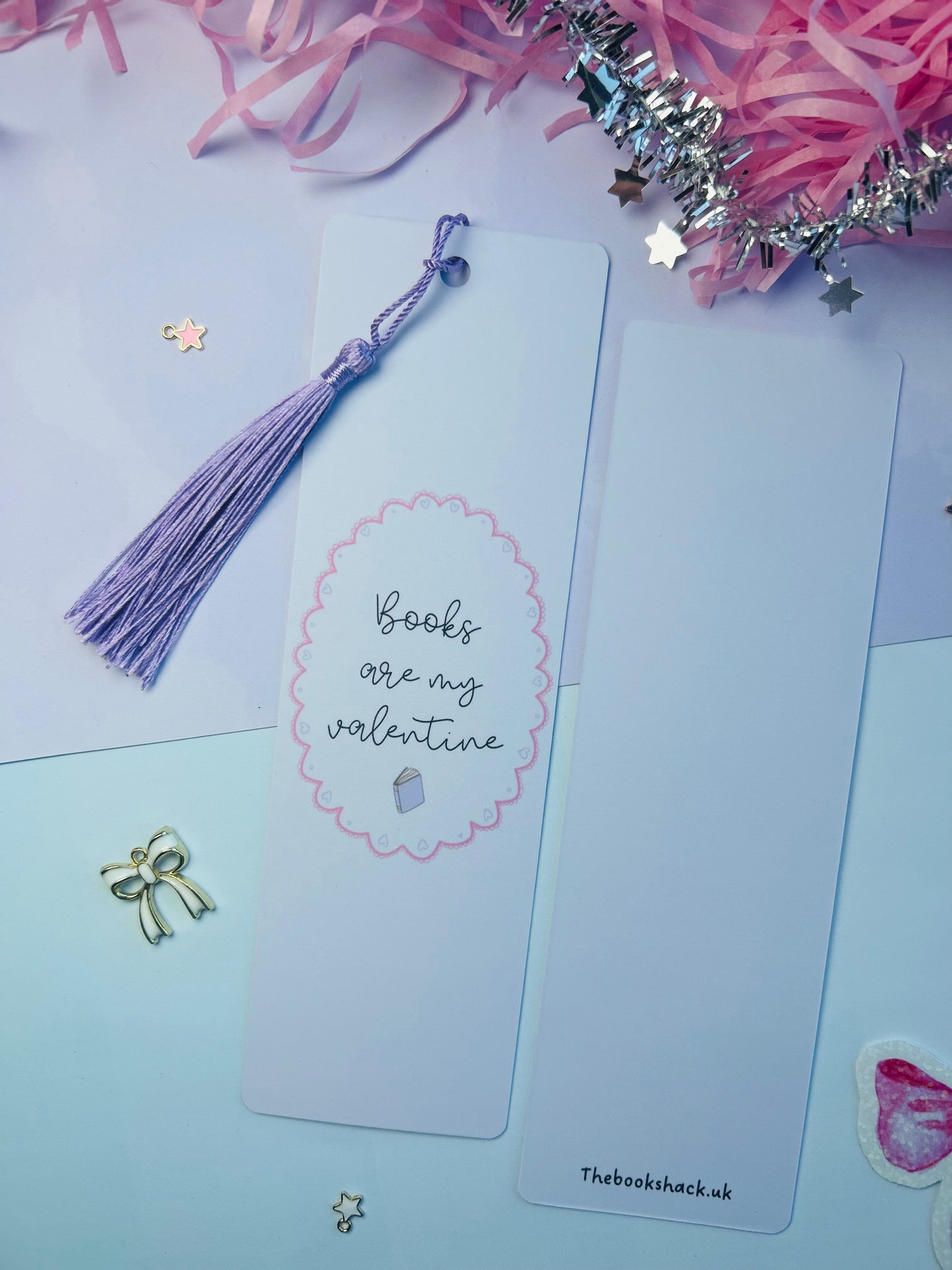 Books Are My Valentine Bookmark – Light Purple Valentine Bookmark for Book Lovers