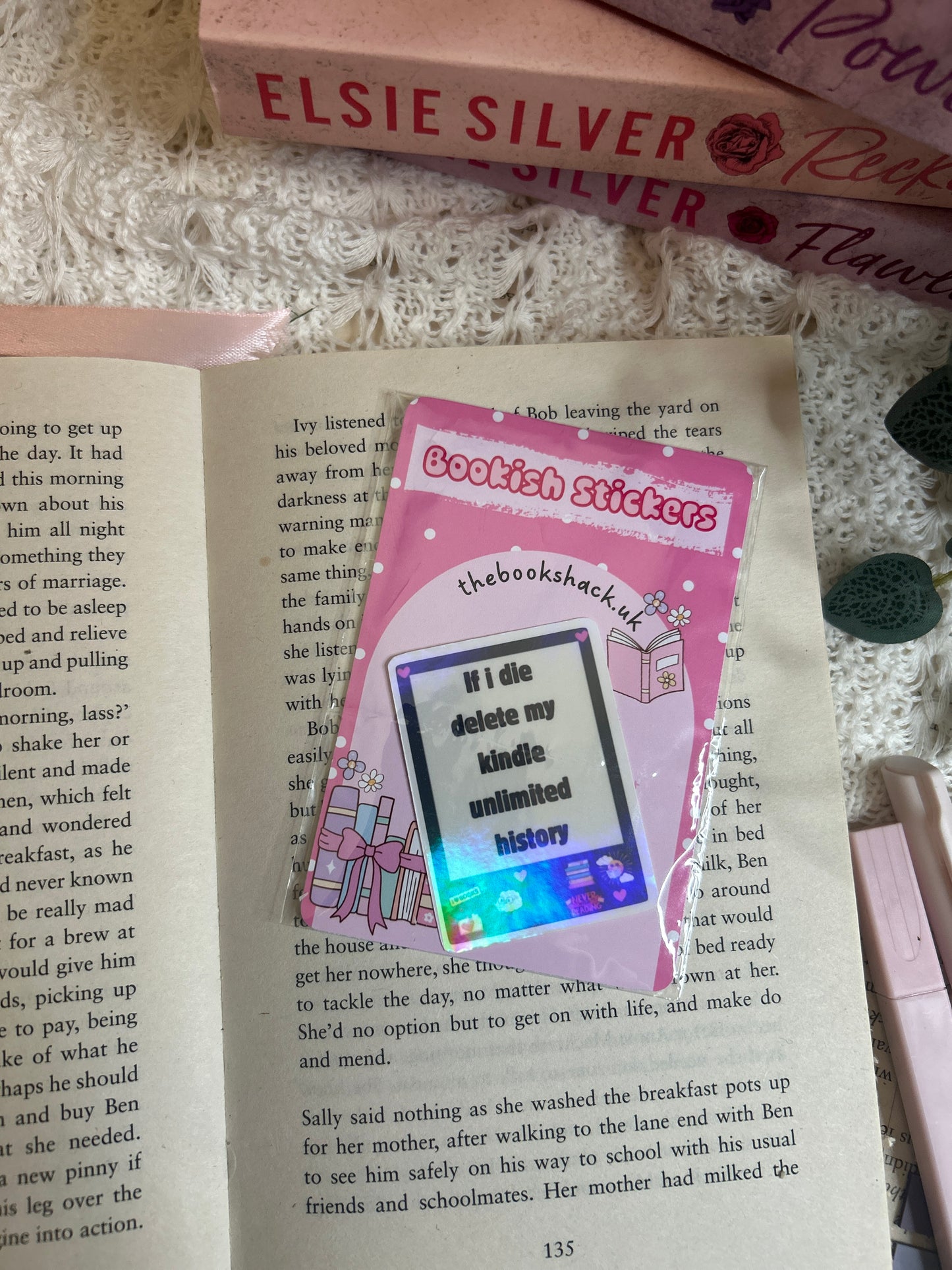 kindle bookish holographic sticker