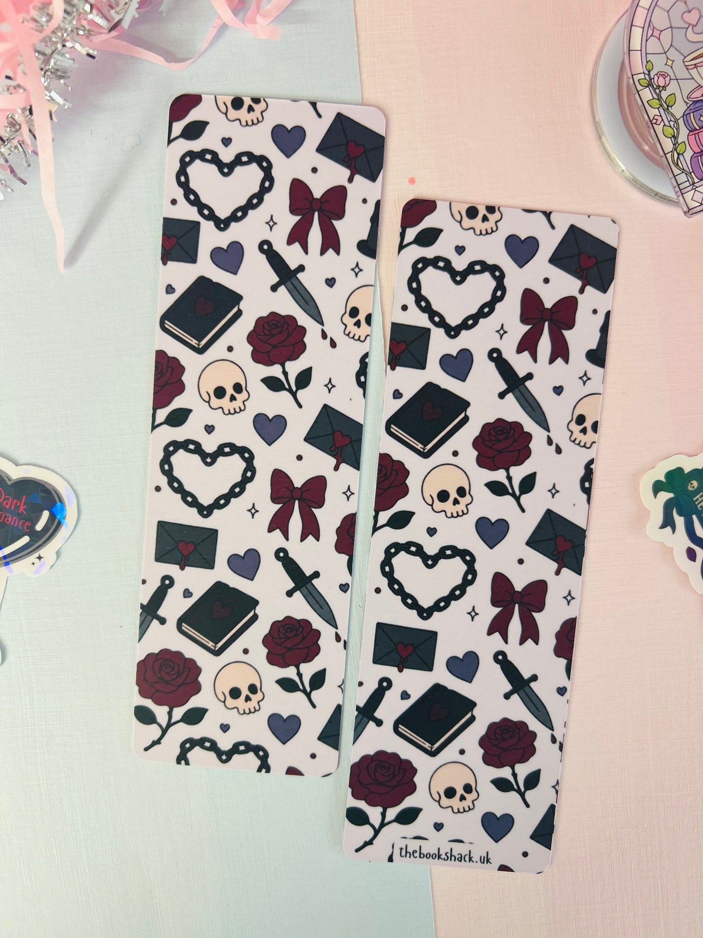 Dark Romance Bookmark – Double-Sided Bookish Bookmark | Optional Tassel