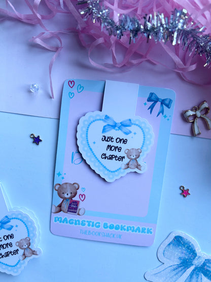 Just One More Chapter Magnetic Bookmark – Cute Teddy Bear Aesthetic