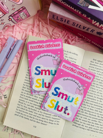sm*t sl*t holographic bookish sticker