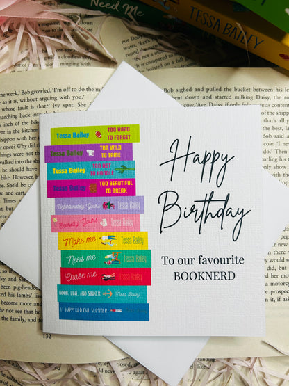 Tessa Bailey bookstack greeting card