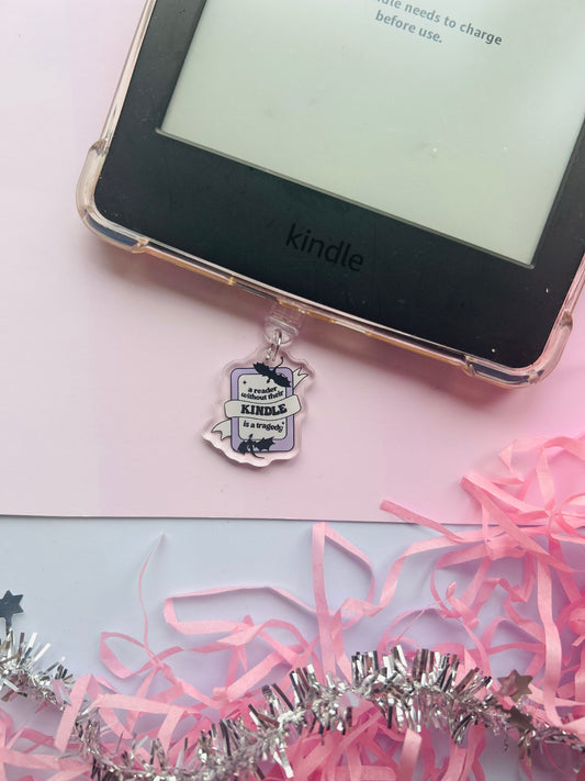 Dragon Kindle Charm – USB-C Acrylic Dust Plug for Readers