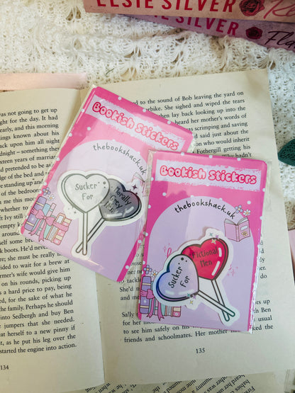'sucker for..' bookish sticker, kindle sticker