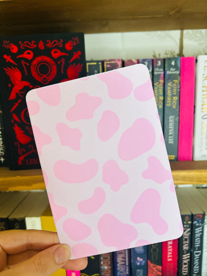 Ghost Cowboy Kindle Insert – Cute Ghosts & Pink Cow Print | Matte Photo Card