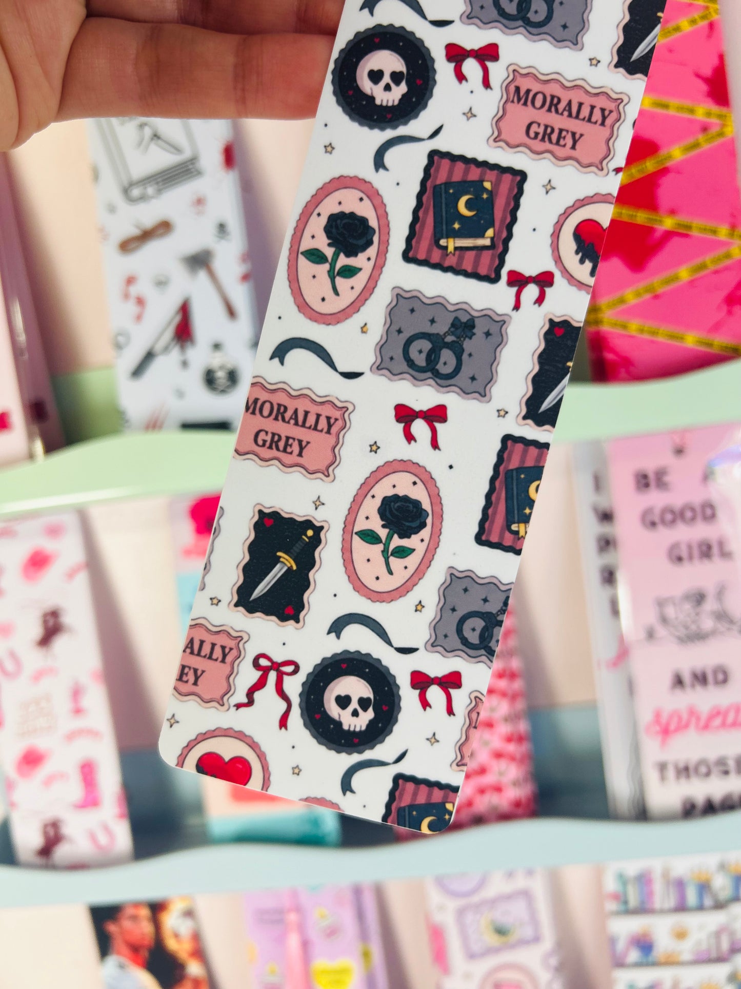 Morally Grey Bookmark – Double-Sided Dark Romance Bookmark | Optional Tassel