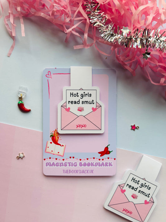 Hot Girls Read Smut Magnetic Bookmark – Spicy Romance Bookish Gift