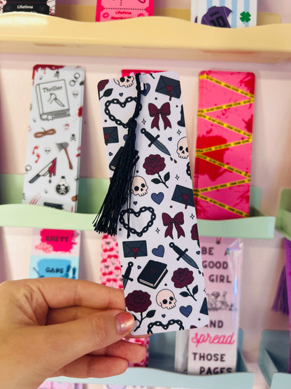 Dark Romance Bookmark – Double-Sided Bookish Bookmark | Optional Tassel