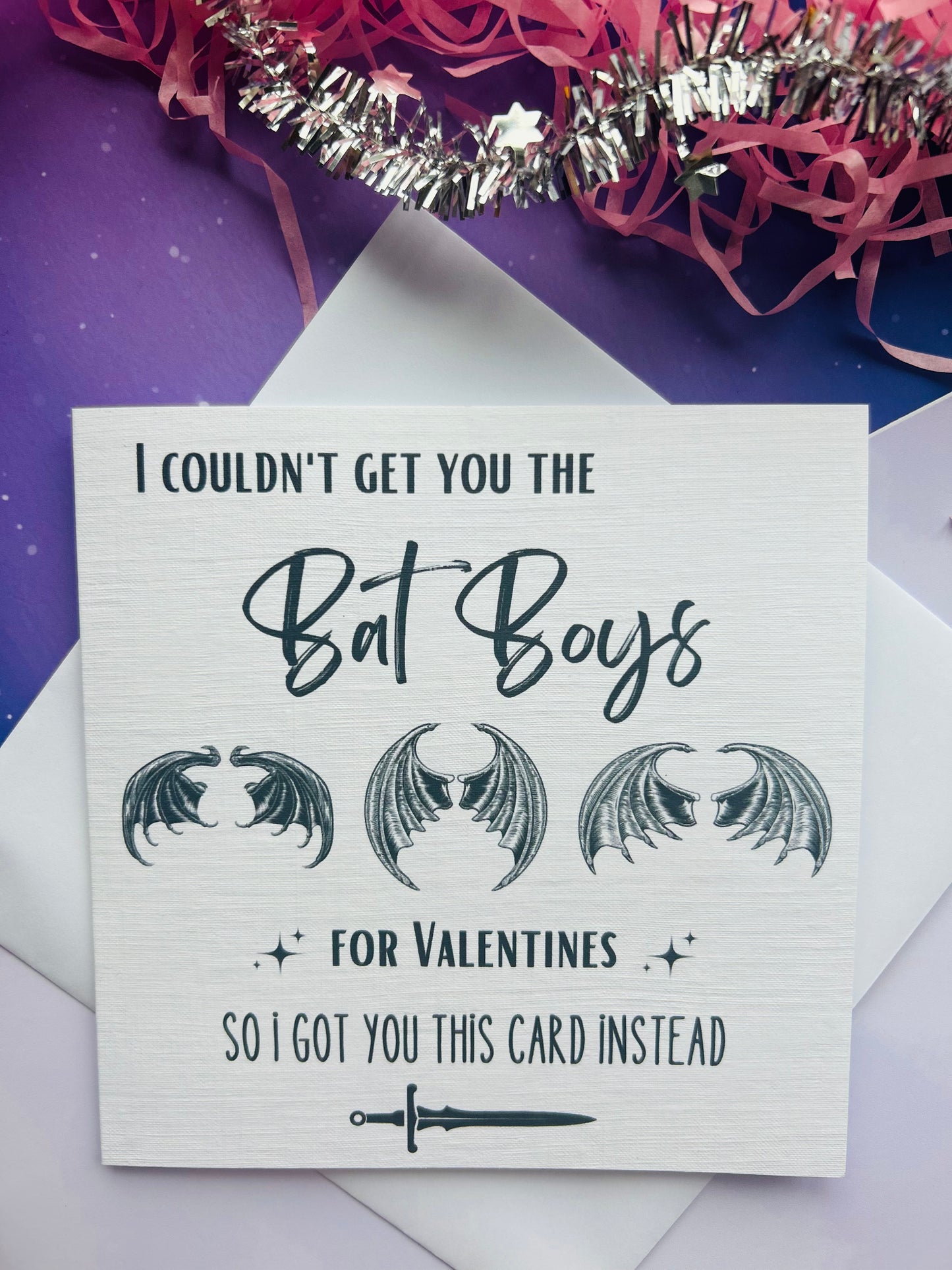 Bat Boys Inspired Valentine’s Day Card – Funny Fantasy Romance Card for Book Lovers