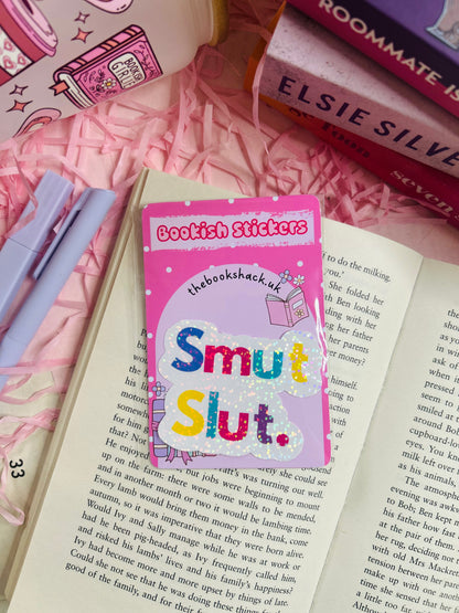sm*t sl*t holographic bookish sticker