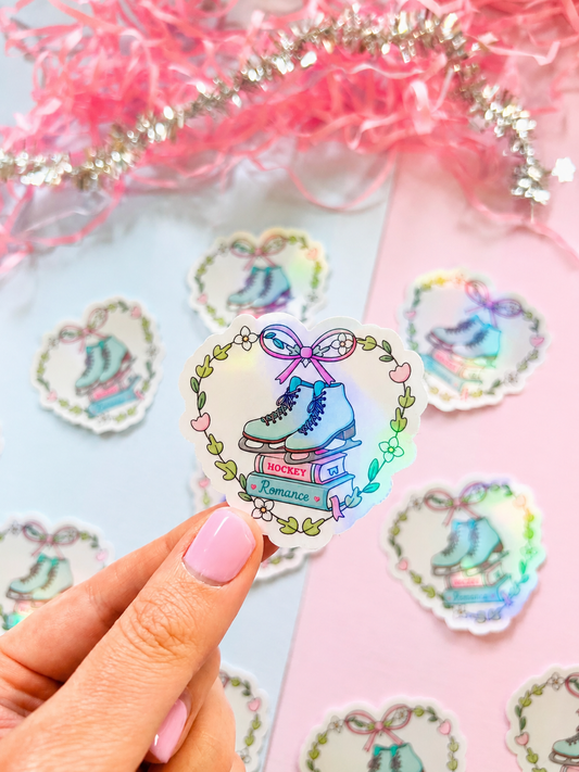 Ice Hockey Romance Holographic Sticker – Bookish Vinyl Decal