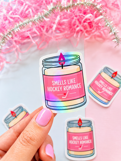 Smells Like Hockey Romance Holographic Sticker – Bookish Candle Vinyl Decal