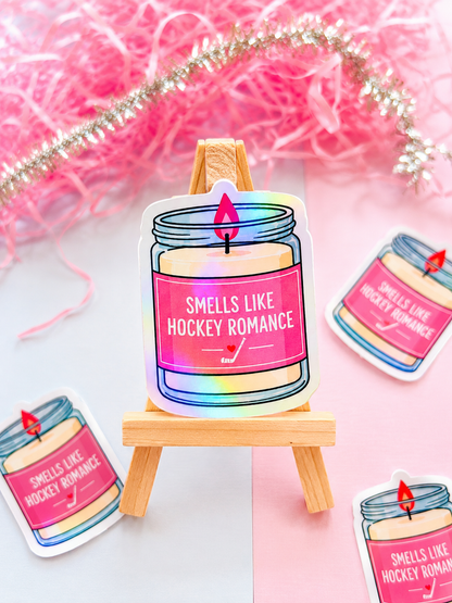 Smells Like Hockey Romance Holographic Sticker – Bookish Candle Vinyl Decal