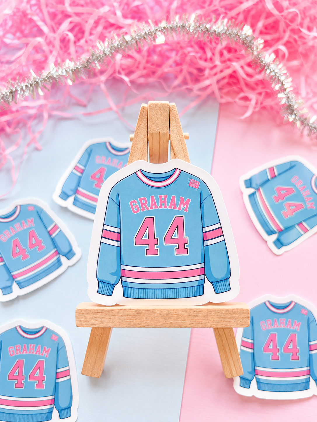 Hockey Romance Sweater Holographic Sticker- Off campus