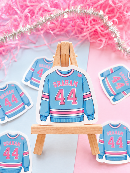 Hockey Romance Sweater Holographic Sticker- Off campus