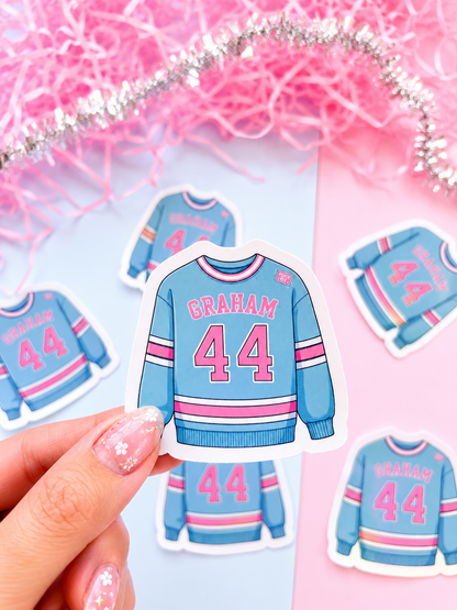 Hockey Romance Sweater Holographic Sticker- Off campus
