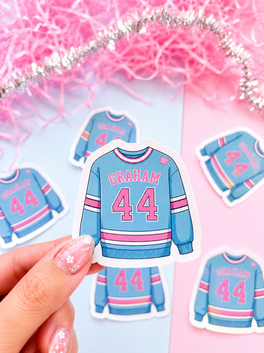 Hockey Romance Sweater Holographic Sticker- Off campus
