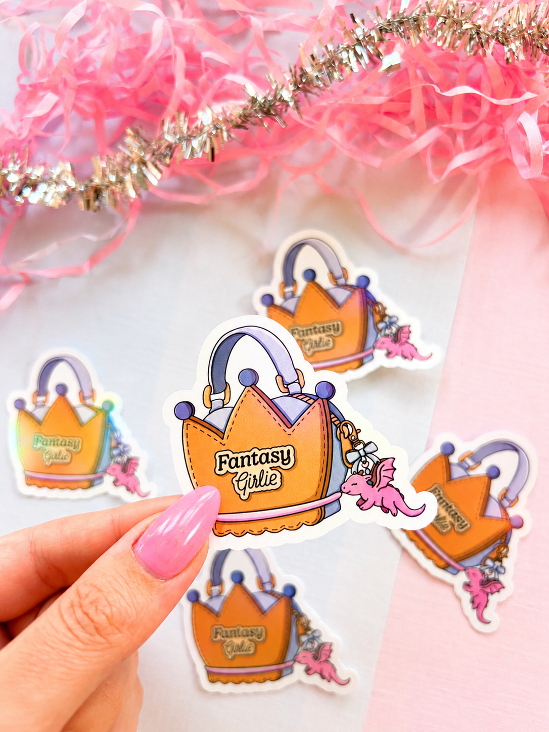 Fantasy Girlie Handbag Holographic Sticker – Bookish Vinyl Decal