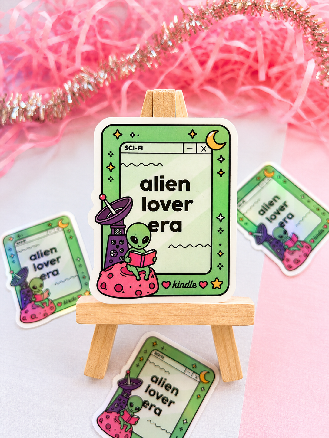 Alien Lover Era Holographic Sticker – Sci-Fi Romance Bookish Vinyl Decal