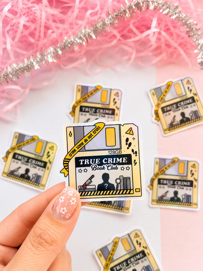 True Crime Book Club Floppy Disk Holographic Sticker – Bookish Vinyl Decal