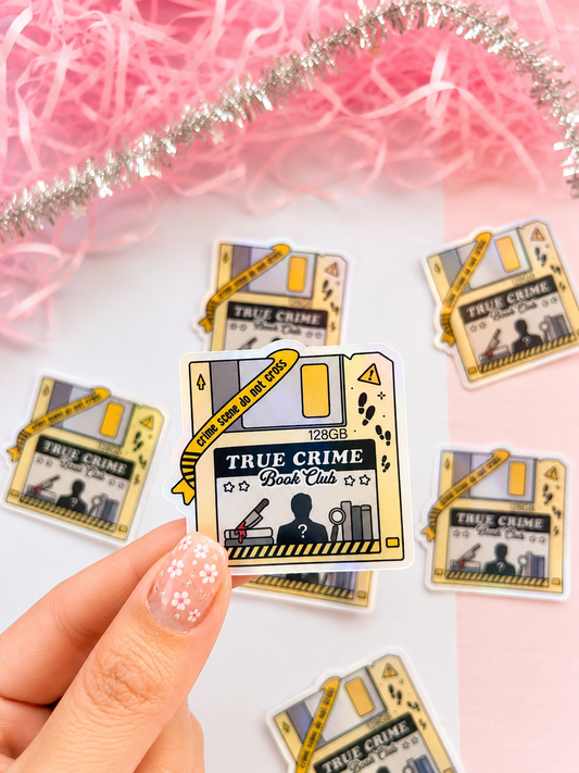 True Crime Book Club Floppy Disk Holographic Sticker – Bookish Vinyl Decal